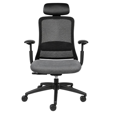 Silla de Oficina Ejecutiva Reclinable con Cabecera Opcional - REQUIEZ CURVE RE-1570N/NG 101-1570N - Varios Colores - Base de Nylon con Cabecera en Tacto Piel Negra - 101-1570N-NG-CON CABECERA-ESP - Requiez - NOGAL BEAT - Silla Ejecutiva