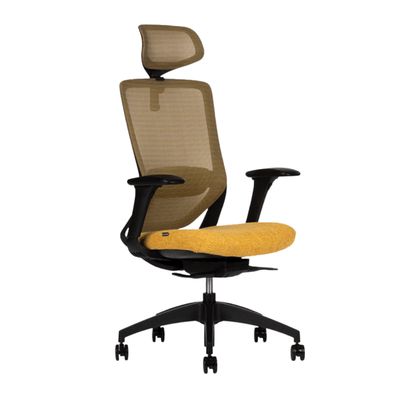 Silla De Oficina Ejecutiva Soporte Lumbar - TECHNO SOUL BLACK RESPALDO ALTO - Respaldo y Asiento Tapizado - SOUL BLACK RESPALDO ALTO Addison - Techno - NOGAL BEAT - Sillas para oficina