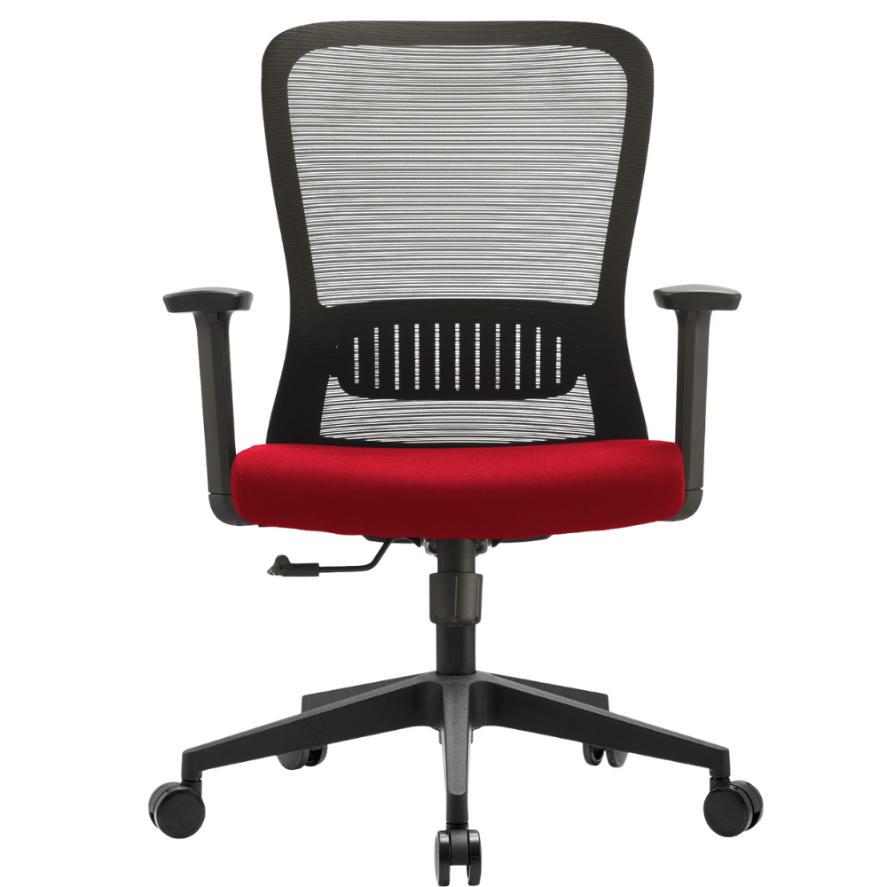 Silla de Oficina Operativa Soporte Lumbar - GERSA FENT BAJO - Varios Colores - Respaldo En Malla y Asiento Tapizado - Fent Bajo - GERSA - NOGAL BEAT - Sillas de oficina
