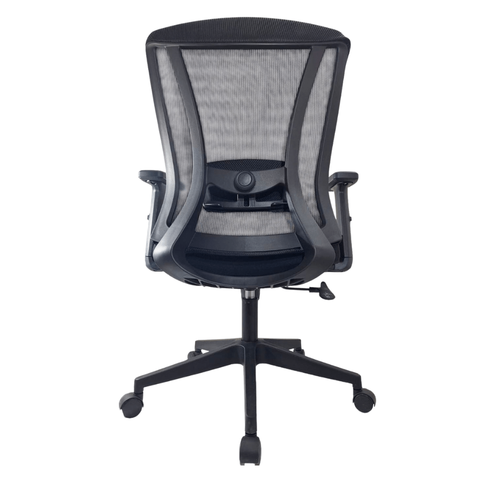Silla De Oficina Operativa Soporte Lumbar - MIKO - Negro - Respaldo En Malla y Asiento Tapizado - Miko - GERSA - NOGAL BEAT - Sillas de Oficina