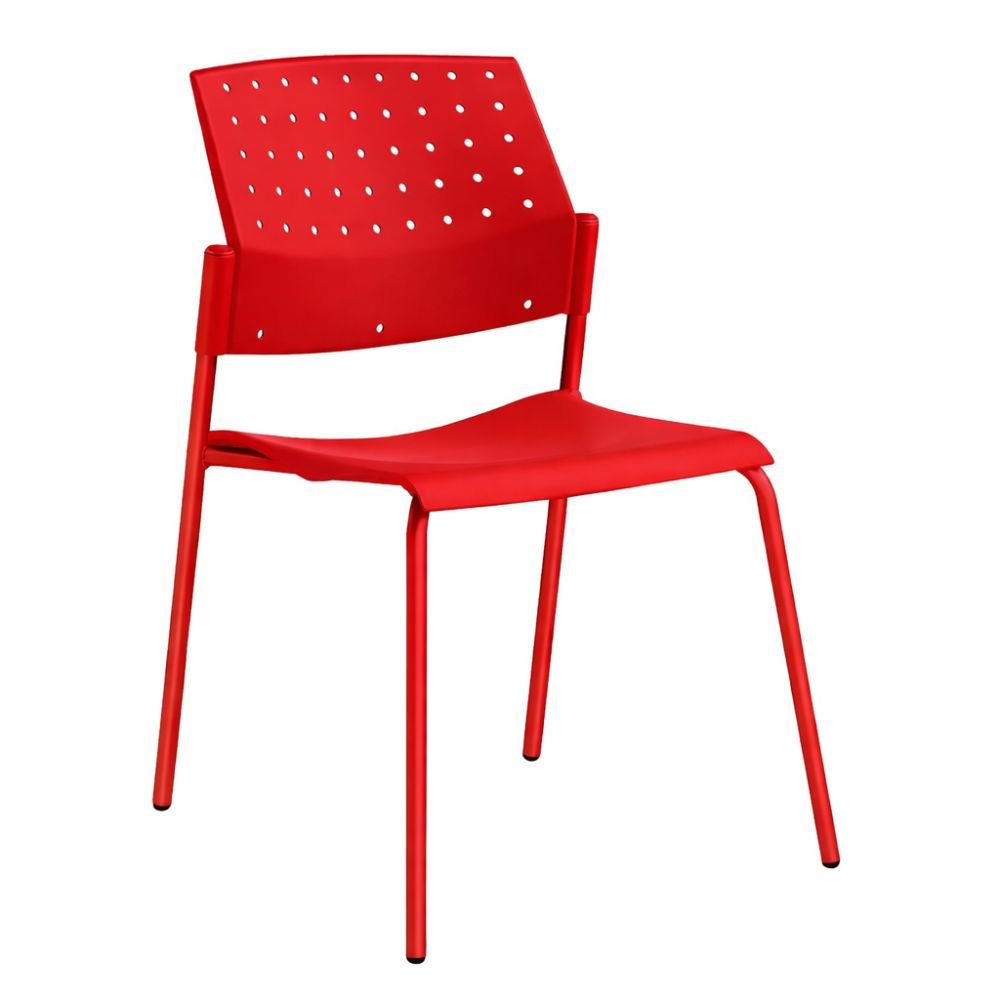 Silla de Oficina para Recepción - LABENZE ARETA 106 - 00240 - ROJ - Rojo - Patas Tubular Rojo - 106-00240-ROJ - Labenze - NOGAL BEAT - Sillas de Oficina