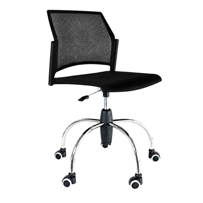 Silla de Oficina Respaldo Multiperforado - LABENZE REPLAY 101-0620G - Varios Colores - Giratoria sin Brazos y Patas Tubular Pintado Cromo - 101-0620G - Labenze - NOGAL BEAT - Silla Secretarial