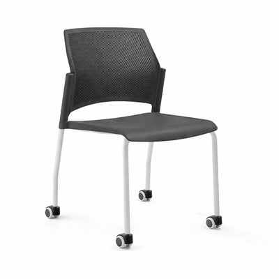 Silla de Oficina Respaldo Multiperforado - LABENZE REPLAY 106 - 0610r - Varios Colores - Patas Tubular Gris sin Brazos - 106-0610r - Labenze - NOGAL BEAT - Sillas de Oficina