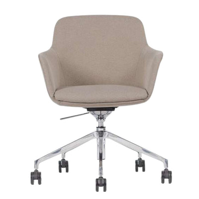 Silla De Oficina Secretarial Aluminio - TECHNO HUB CON RODAJAS - Varios Colores - Tapizado - Hub con Rodajas Addison - Techno - NOGAL BEAT - silla