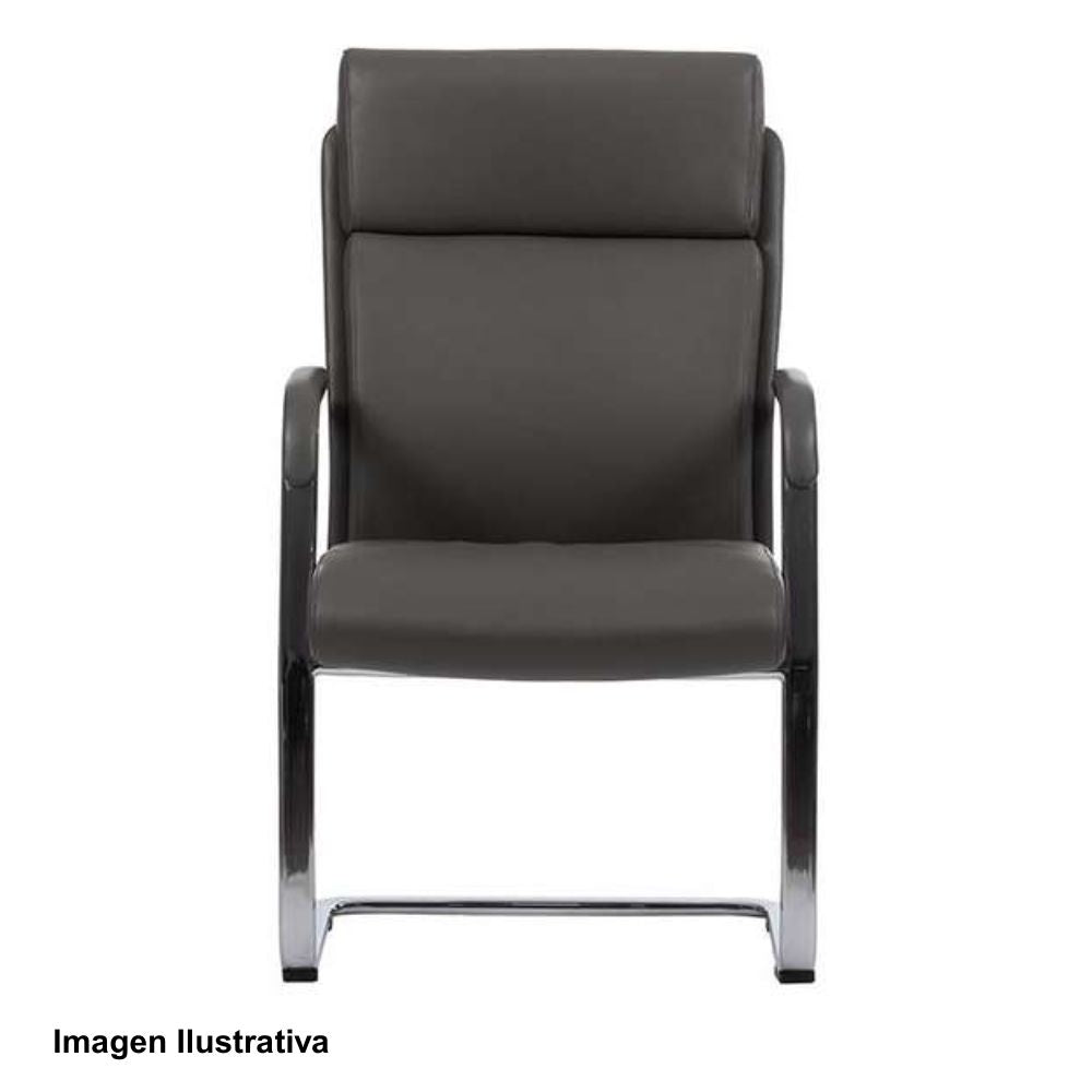 Silla De Oficina Visita Cromada - TECHNO CEO - Varios Colores - Respaldo Bajo y Asiento Tapizado - CEO VISITA Negro - Techno - NOGAL BEAT - Silla para oficina