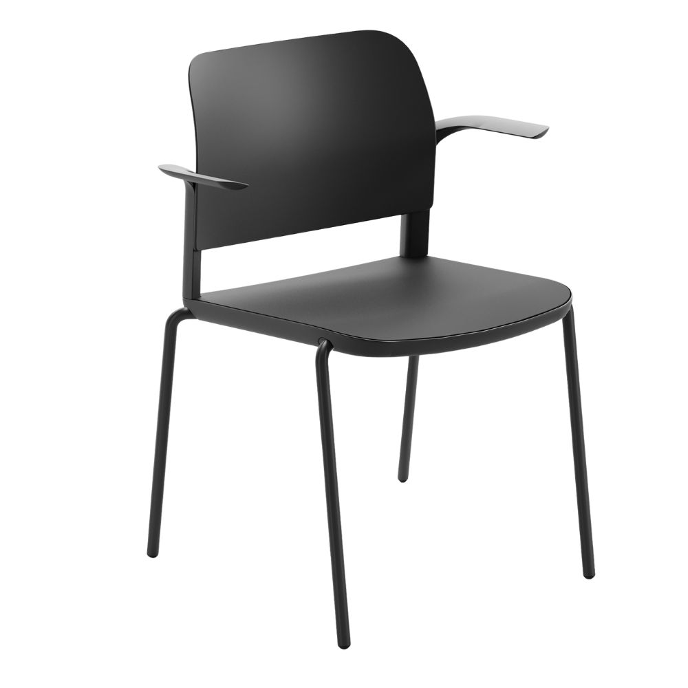 Silla de Oficina Visita Ergonómica - OFFIHO CIAO OHV - 11 - Varios Colores - Asiento y Respaldo en Polipropileno - OHV - 11B - OFFIHO - NOGAL BEAT - Sillas de Oficina