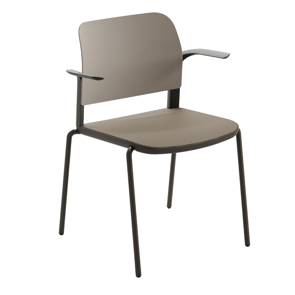 Silla de Oficina Visita Ergonómica - OFFIHO CIAO OHV - 11 - Varios Colores - Asiento y Respaldo en Polipropileno - OHV - 11B - OFFIHO - NOGAL BEAT - Sillas de Oficina