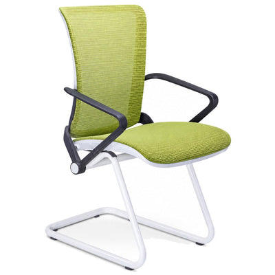 Silla de Oficina Visita Staff Base Trineo - REQUIEZ STAFF RM-9015 102-09015 - Color Único - Respaldo en Mesh Verde con Base de Trineo - 102-09015-00-ESP - Requiez - NOGAL BEAT - Silla de Visita