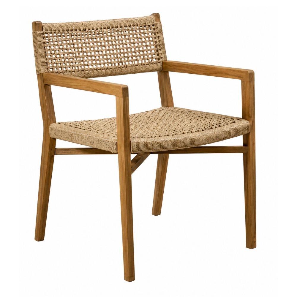 Silla de Terraza para Cafetería - NOGAL BEAT MANDAR - Natural - Madera Teca y Polyrattan - SILLA MANDAR Natural - CAMCO - NOGAL BEAT - Silla de Terraza