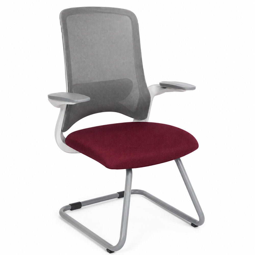 Silla de Visita para Recepción - GEBESA VERA - Asiento Tapizado en Tela - GDOH111VDOG - GEBESA - NOGAL BEAT - Silla de Visita