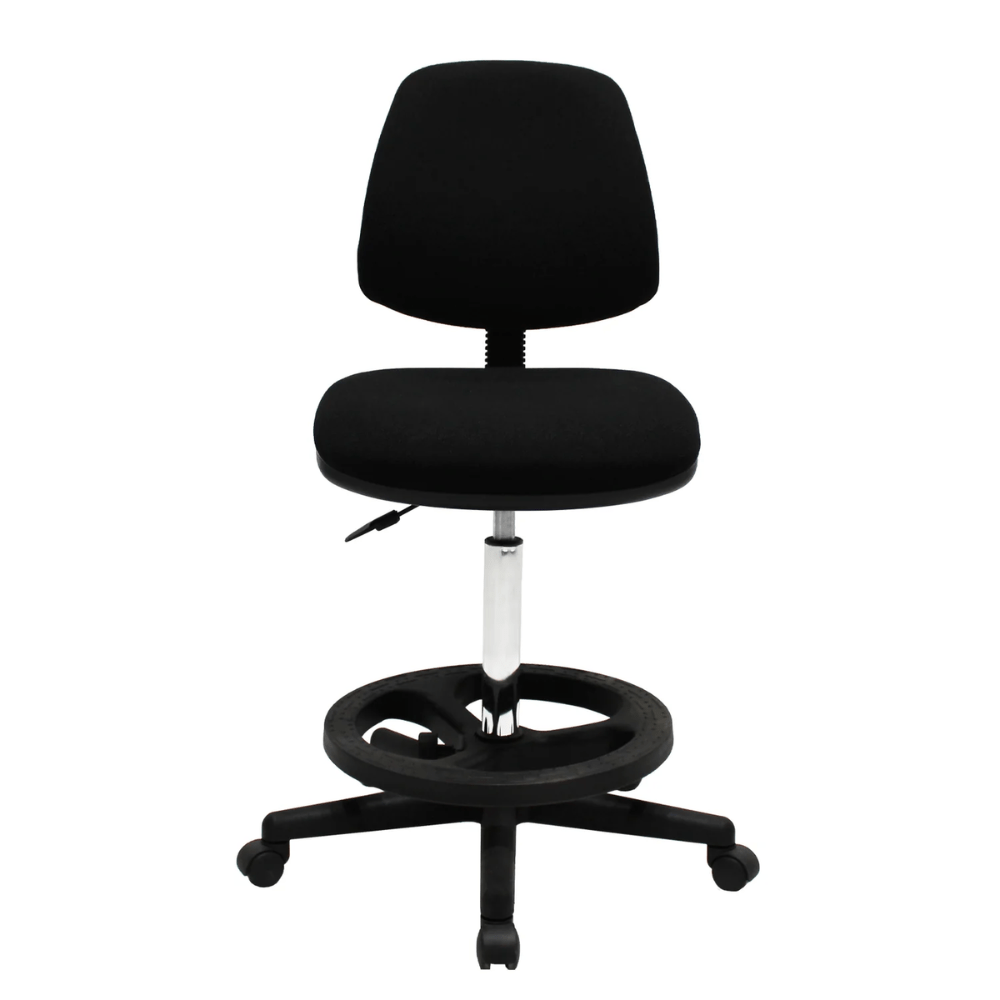 SILLA KINGSTRONG CAJERO KIT Silla Alta Cajero | Silla Alta Oficina Area Trabajo | Altura Ajustable | Base Rodajas | Asiento Tapizado | Interior - Silla Alta Cajero - Mundo In - NOGAL BEAT -
