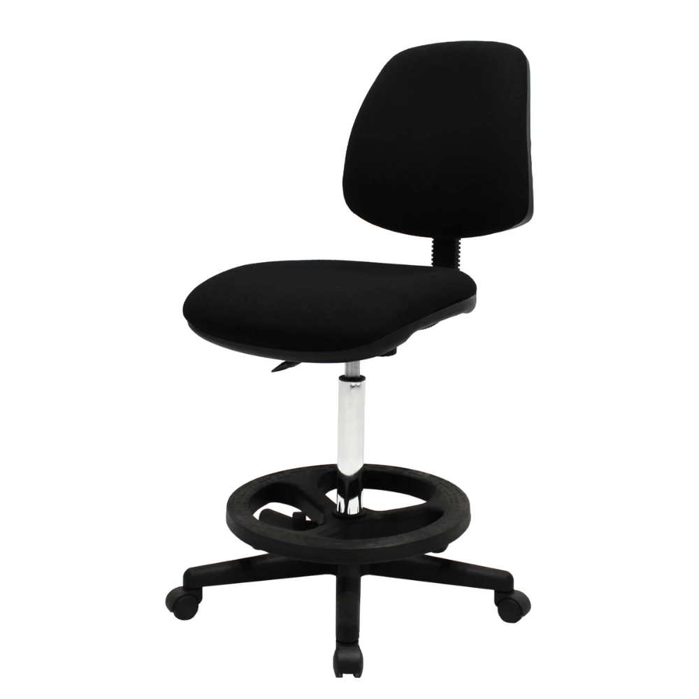 SILLA KINGSTRONG CAJERO KIT Silla Alta Cajero | Silla Alta Oficina Area Trabajo | Altura Ajustable | Base Rodajas | Asiento Tapizado | Interior - Silla Alta Cajero - Mundo In - NOGAL BEAT -