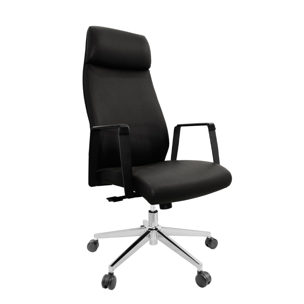 SILLA NOGAL BEAT E-10201N | Silla Directiva | Asiento Hule Espuma | Brazos Polipropileno | Base Metálica | Interior - E-10201N - GERSA - NOGAL BEAT - Sillas