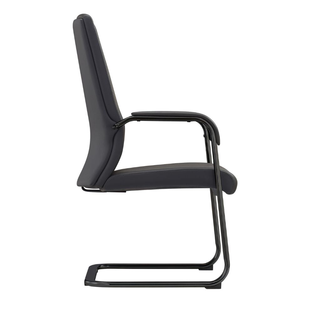 SILLA NOGAL BEAT E-10203N | Silla Directiva | Asiento Hule Espuma | Descanzabrazos Polipropileno | Tapiz Vinipiel Soft | Base Metálica | Interior - E-10203N - GERSA - NOGAL BEAT - Sillas de oficina