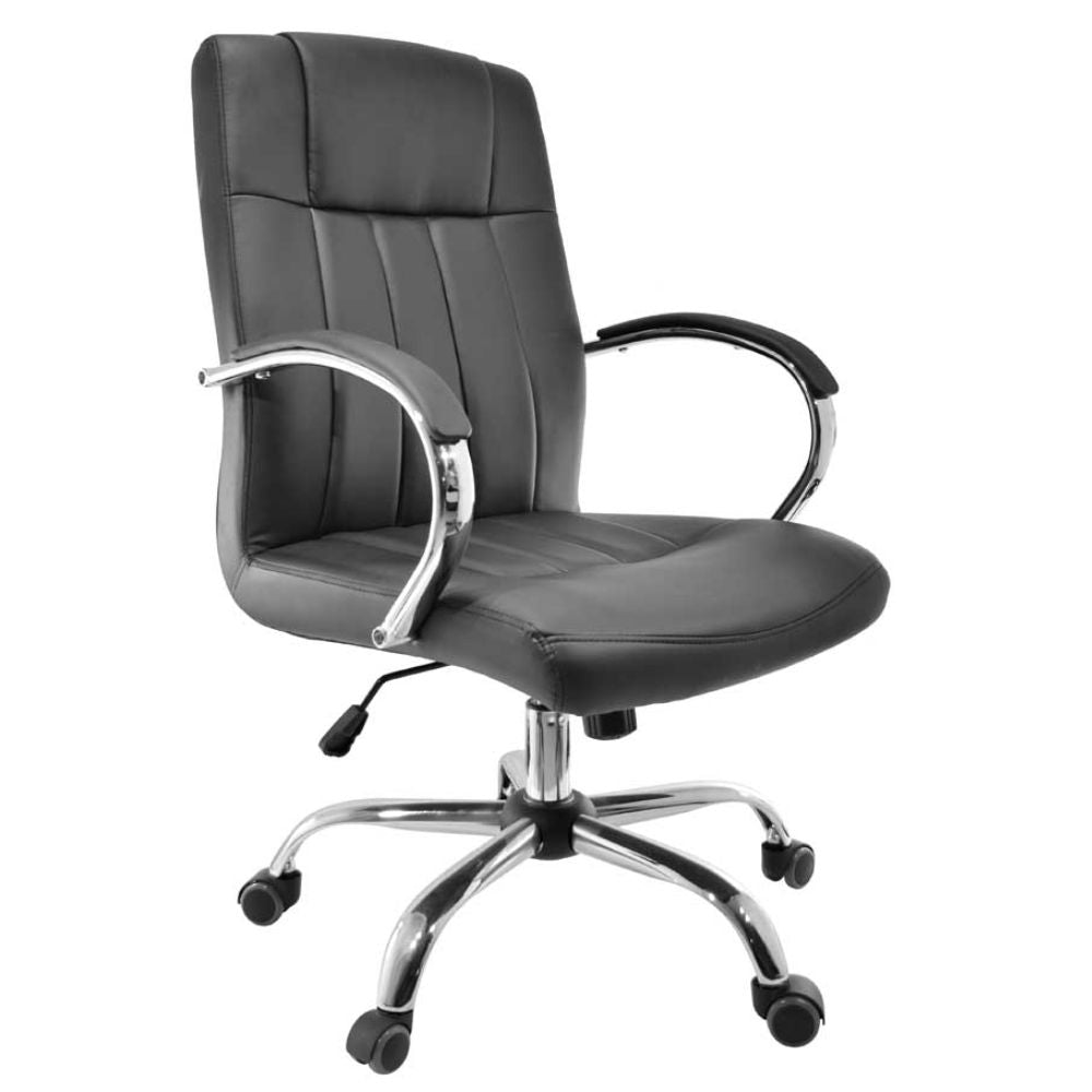 SILLA NOGAL BEAT E-9101 | Silla Directiva | Asiento Respaldo Hule Espuma | Descansabrazos Metálicos | Base Metálica | Tapiz vinipiel | Interior - E-9101 - GERSA - NOGAL BEAT - Sillas