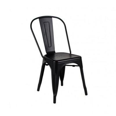 SILLA NOGAL BEAT SILLA BOLTON | Silla Decoración Industrial Eventos Especiales Restaurantes | Base 4 Puntas | Varios Colores | Acero Pintado | Tipo Tolix | Interior - SILLA BOLTON COLOR NEGRO MATE - MDO - NOGAL BEAT -