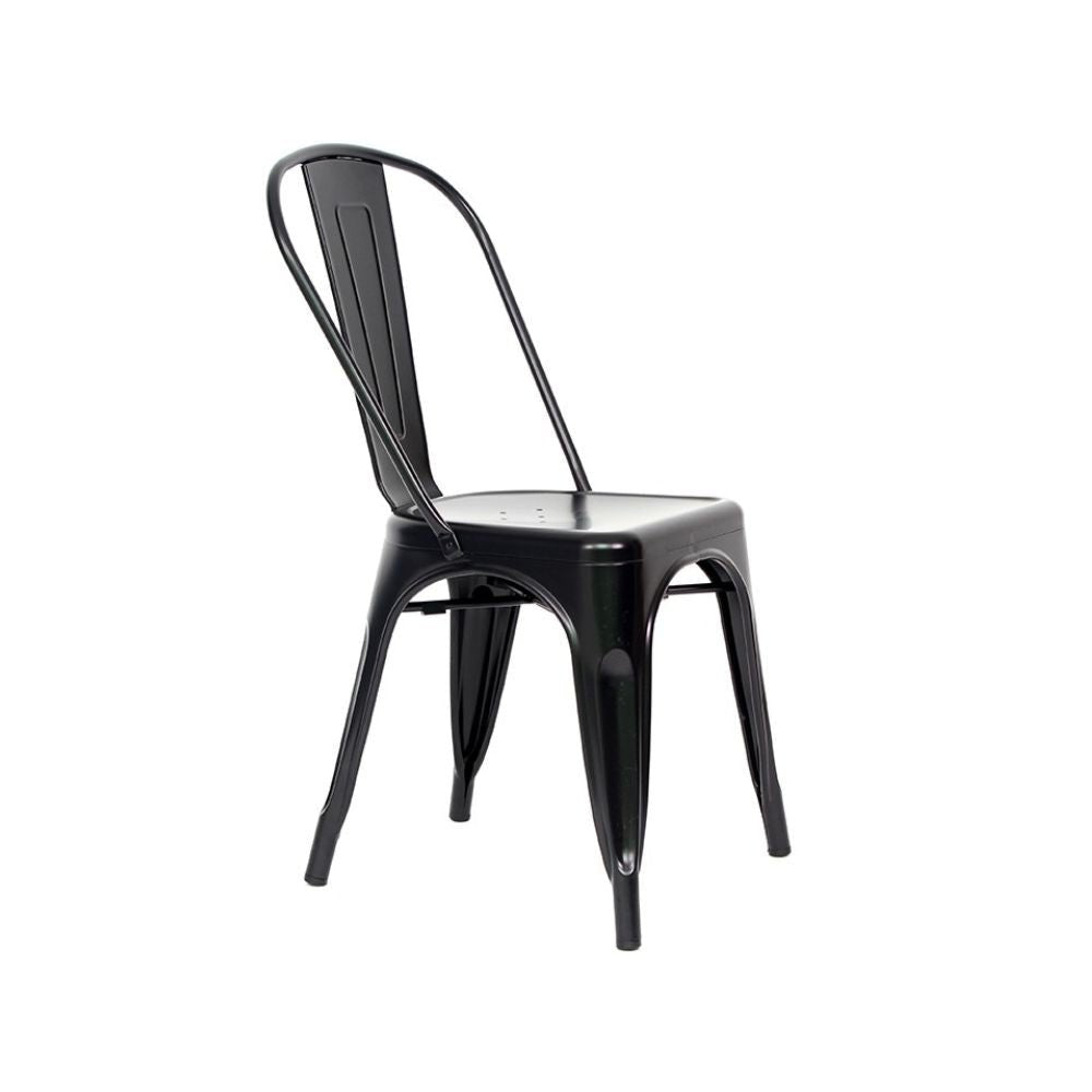 SILLA NOGAL BEAT SILLA BOLTON | Silla Decoración Industrial Eventos Especiales Restaurantes | Base 4 Puntas | Varios Colores | Acero Pintado | Tipo Tolix | Interior - SILLA BOLTON COLOR NEGRO BRILLOSO - MDO - NOGAL BEAT -