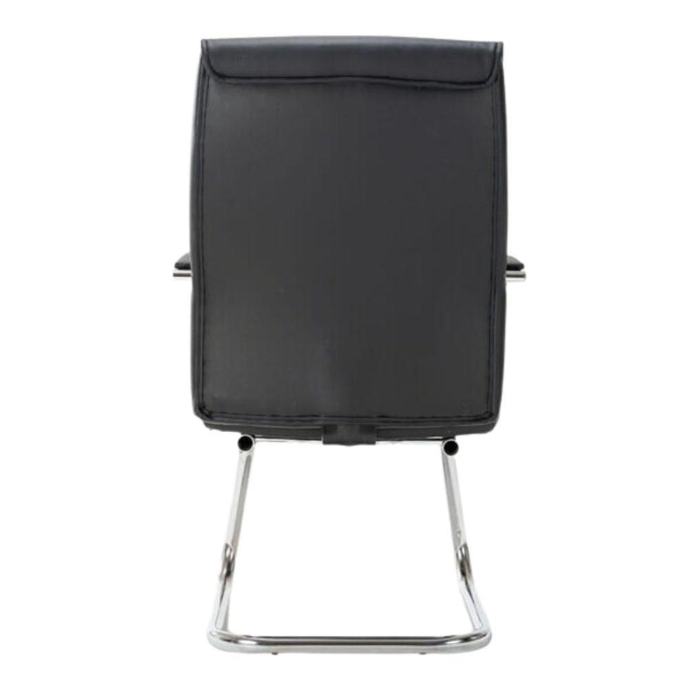 SILLA OFIK 1009 MAGNUS | Silla de Visita para Oficina | Base Trineo Cromado | Piel Sintética | Interior - 1009 - OFIK - NOGAL BEAT - Sillas de oficina