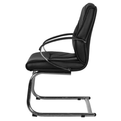 SILLA OFIK 375 KAHLO | Silla de Visita para Oficina | Base Tipo Trineo | Piel en Áreas de Contacto | Interior - 375 - OFIK - NOGAL BEAT - Sillas de oficina