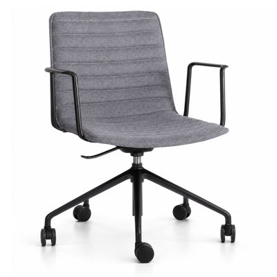 Silla Operativa de Oficina - GEBESA ENEAS - Asiento Gris - Respaldo Bajo y Base de Aluminio Fundido - GDOH143ENN - GEBESA - NOGAL BEAT - Silla Operativa