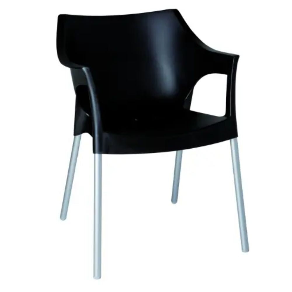 Silla para Cafetería y Comedor con Evacuación de Agua - RESOL POLE - Varios Colores - Apilable con 4 Puntas Aluminio y Protección UV - 01699 - Resol - NOGAL BEAT - Sillas