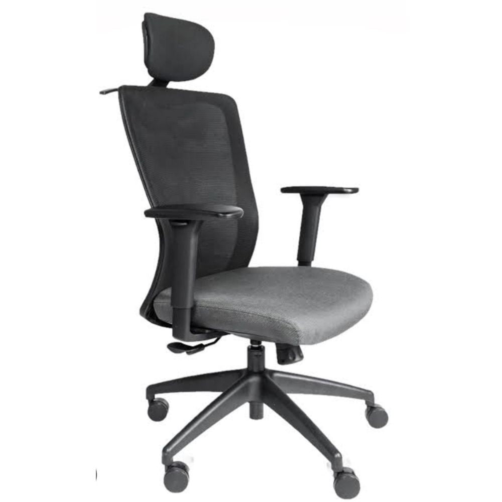 SILLA REQUIEZ KAY | Silla Reclinable con Cabecera Ejecutiva de Oficina | Base Estrella con Rodajas | Varios Colores | Nylon con Cubierta de Poliuretano | Interior - RE - 2180/BL - Cabecera - Requiez - NOGAL BEAT -