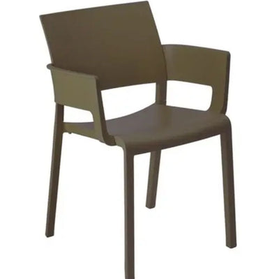 SILLA RESOL FIONA ARMCHAIR | Silla Ocasional | Fibra Vidrio | Polipropileno | Apilable | Protección UV | Brazos | Interior + Exterior - 00771 - Resol - NOGAL BEAT - Sillas