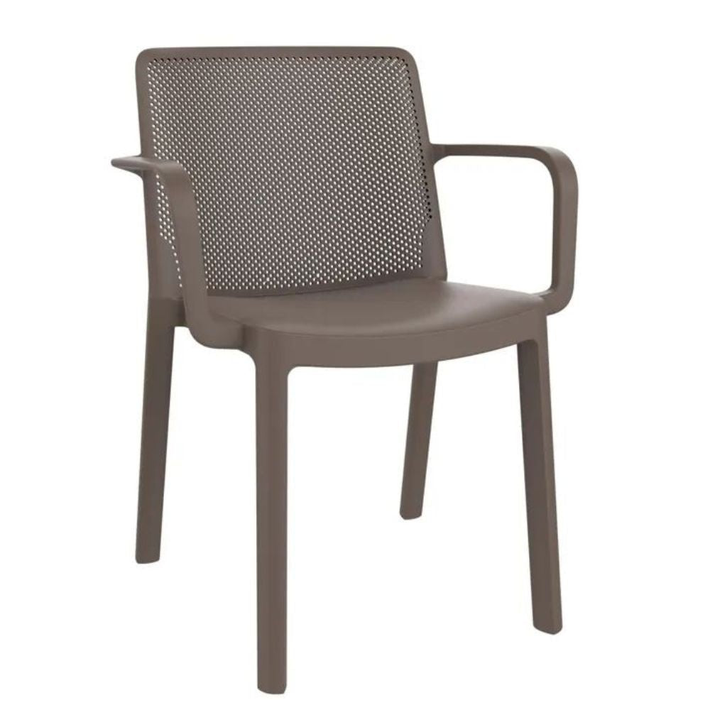 SILLA RESOL FRESH ARMCHAIR | Silla Ocasional para Cafetería Jardín | Inyectada en PP | Protección UV | Interior + Exterior - 03884 - Resol - NOGAL BEAT - silla
