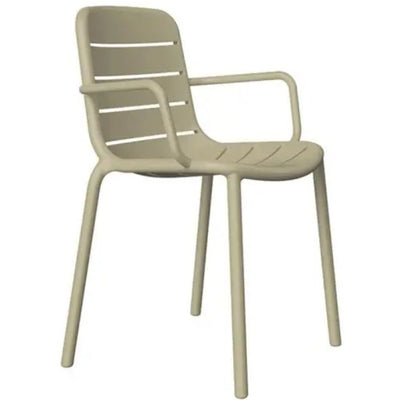 SILLA RESOL GINA ARMCHAIR | Silla Ocasional | Fibra Vidrio | Polipropileno | Apilable | Protección UV | Brazos | Interior + Exterior - 03493 - Resol - NOGAL BEAT - Sillas