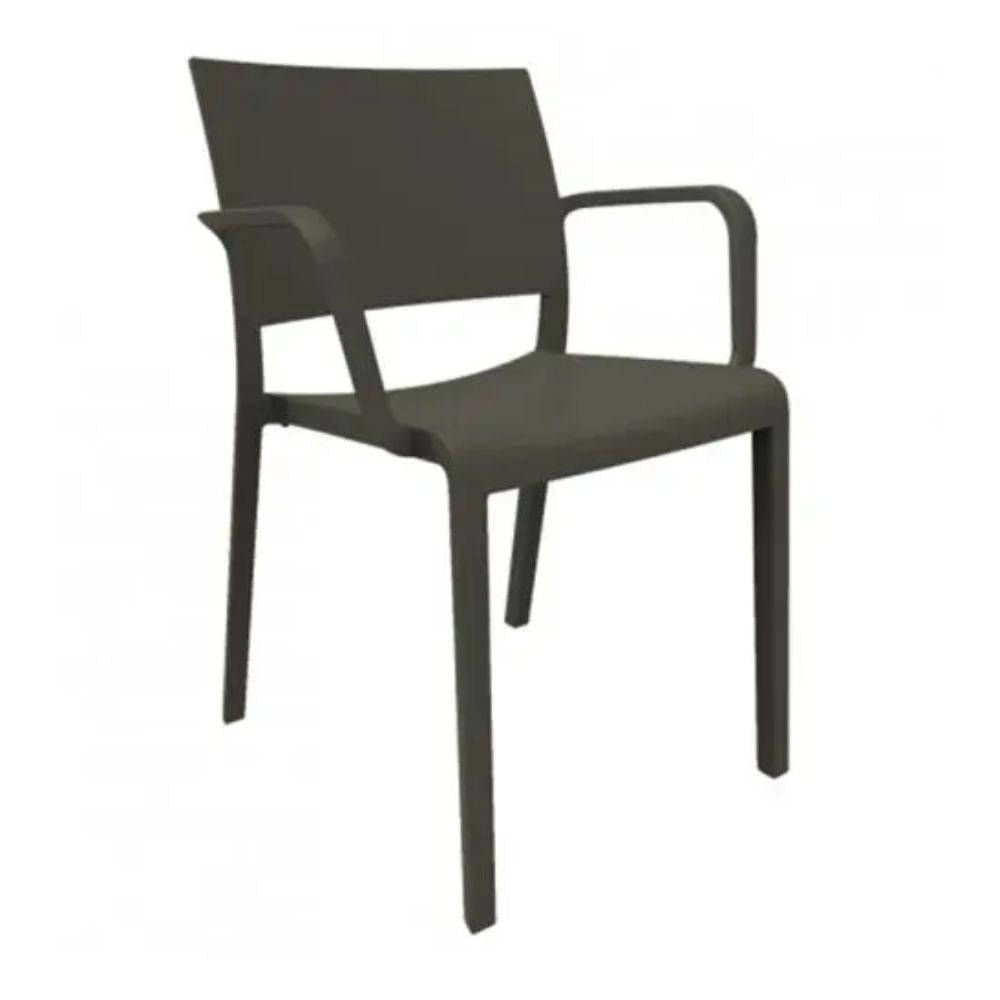 SILLA RESOL NEW FIONA | Silla Ocasional | Fibra Vidrio | Polipropileno | Apilable | Protección UV | Brazos | Interior + Exterior - 03542 - Resol - NOGAL BEAT - Sillas