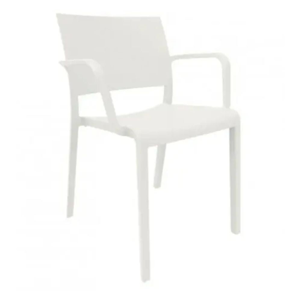 SILLA RESOL NEW FIONA | Silla Ocasional | Fibra Vidrio | Polipropileno | Apilable | Protección UV | Brazos | Interior + Exterior - 03537 - Resol - NOGAL BEAT - Sillas