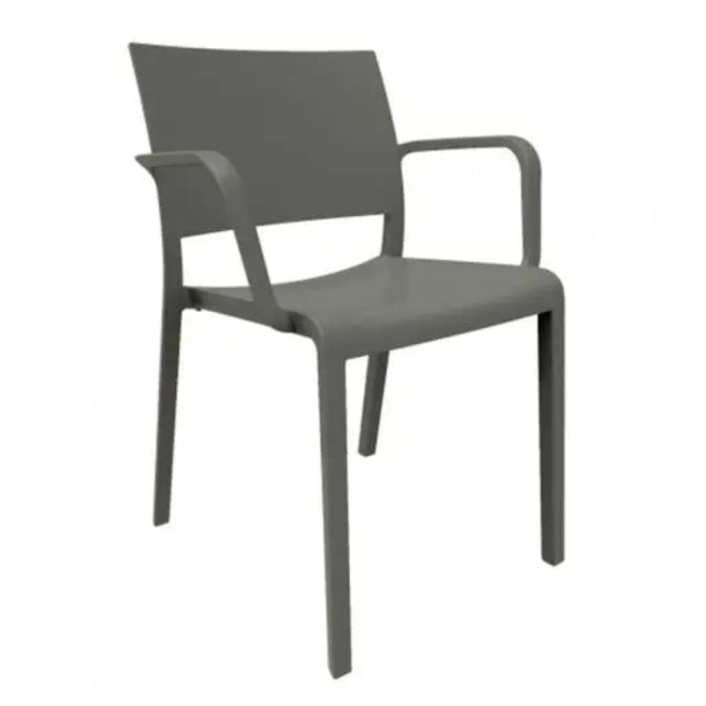 SILLA RESOL NEW FIONA | Silla Ocasional | Fibra Vidrio | Polipropileno | Apilable | Protección UV | Brazos | Interior + Exterior - 03541 - Resol - NOGAL BEAT - Sillas