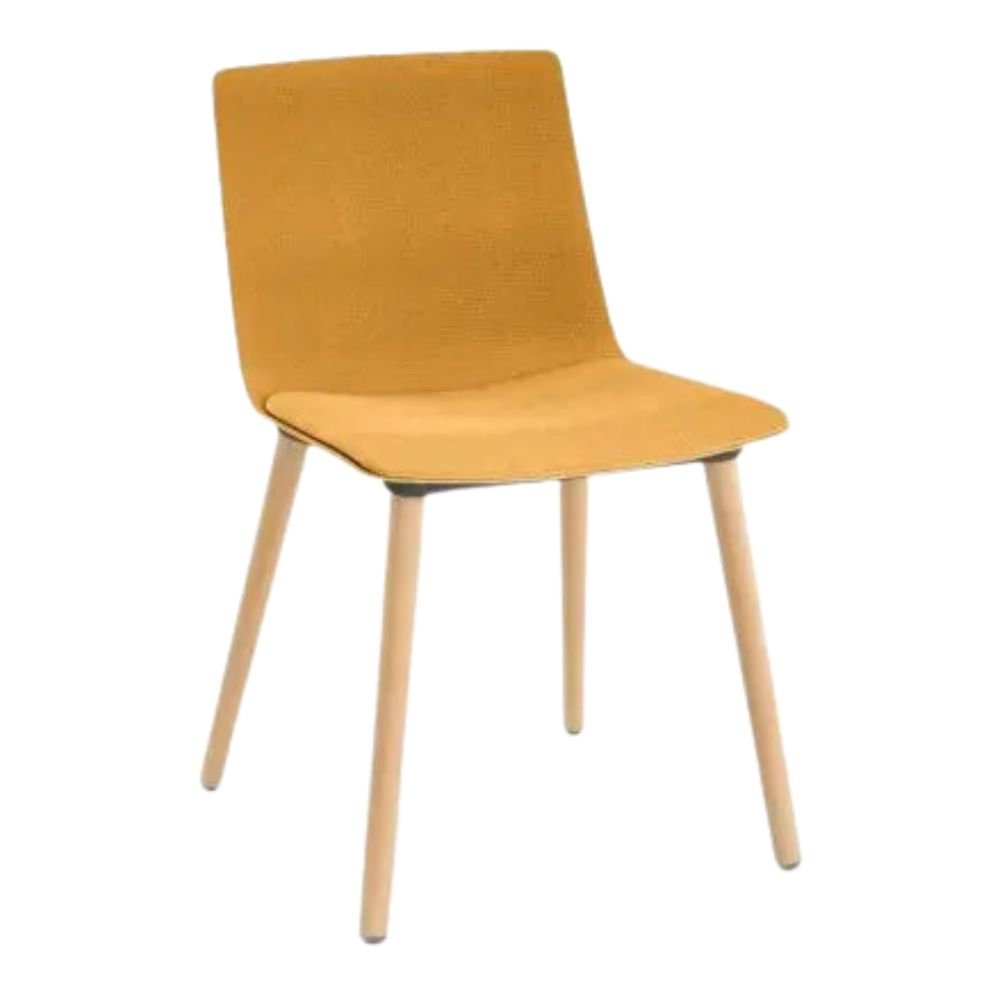 SILLA RESOL SKIN MADERA FULLY UPHOLSTERED | Silla Ocasional para Comedor | Inyectado en Polipropileno | Tapizado Patas Madera | Interior - 85967 + 62057 - Resol - NOGAL BEAT - silla