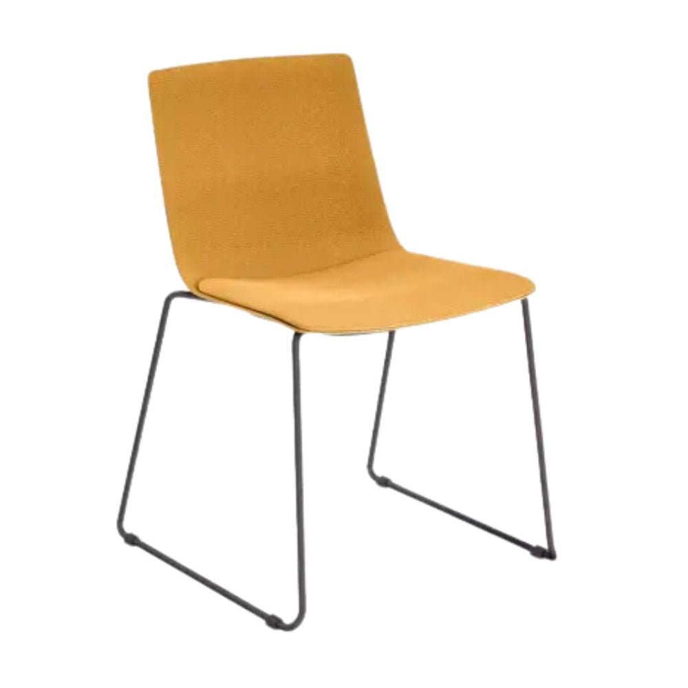 SILLA RESOL SKIN PATIN FULLY UPHOLSTERED | Silla Ocasional para Visita | Inyectado en Polipropileno | Tapizado Patas Acero Pintado | Interior - 85981 + 62057 - Resol - NOGAL BEAT - silla