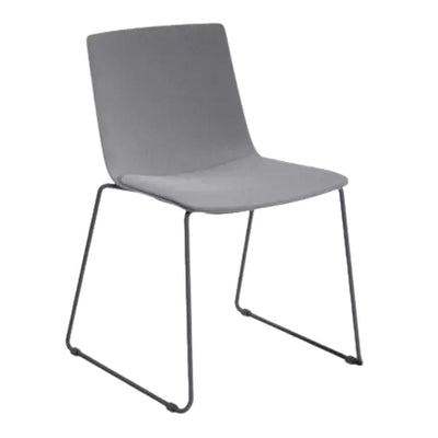 SILLA RESOL SKIN PATIN FULLY UPHOLSTERED | Silla Ocasional para Visita | Inyectado en Polipropileno | Tapizado Patas Acero Pintado | Interior - 85981 + CSE13 - Resol - NOGAL BEAT - silla