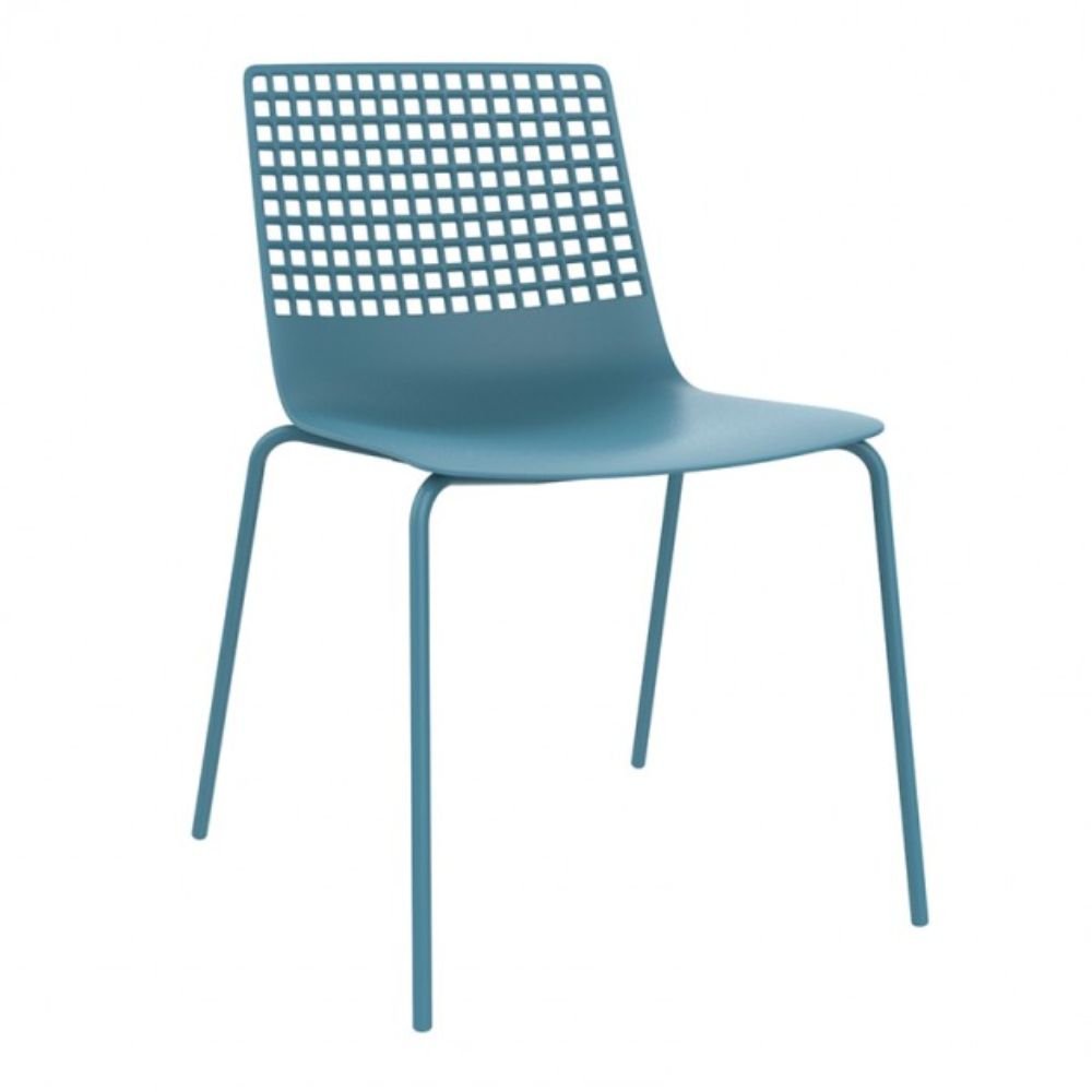 SILLA RESOL WIRE 4 PATAS | Silla Ocasional | Carcasa Fibra Vidrio | Estructura Acero | Apilable | Interior - 04192 - Resol - NOGAL BEAT - Sillas