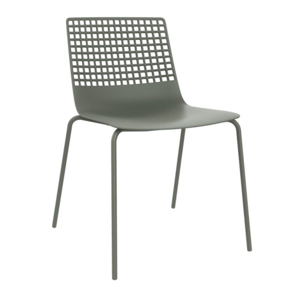 SILLA RESOL WIRE 4 PATAS | Silla Ocasional | Carcasa Fibra Vidrio | Estructura Acero | Apilable | Interior - 04195 - Resol - NOGAL BEAT - Sillas