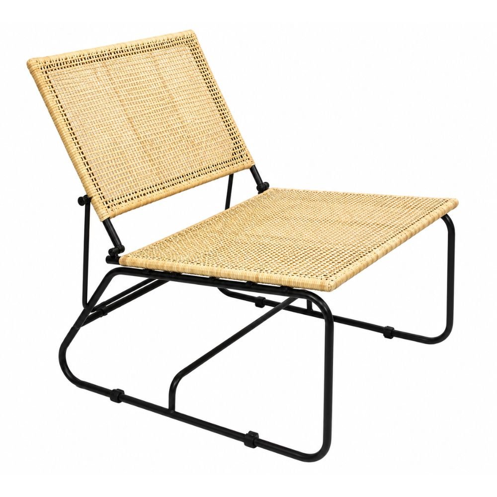 Sillón de Interior para Cafetería - NOGAL BEAT ALABAMA - Natural - Hierro y Rattan Slimit - SILLÓN ALABAMA Natural - CAMCO - NOGAL BEAT - Sillón Ocasional