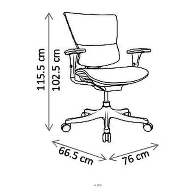 Sillón de Oficina Ejecutivo Respaldo Medio - VERSA ALTUS - Estructura Aluminio - Asiento y Respaldo en Malla con Soporte Lumbar y Mecanismo Synchro 1 Palanca - AL-2520 - VERSA - NOGAL BEAT - Silla Ejecutiva