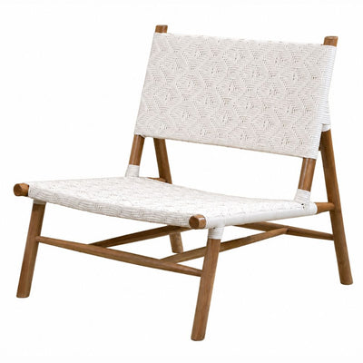 Sillón de Terraza para Cafetería - NOGAL BEAT ELIAS - Varios Colores - Madera Teca y Polyrattan - SILLÓN ELIAS Blanco - CAMCO - NOGAL BEAT - Sofá de Terraza