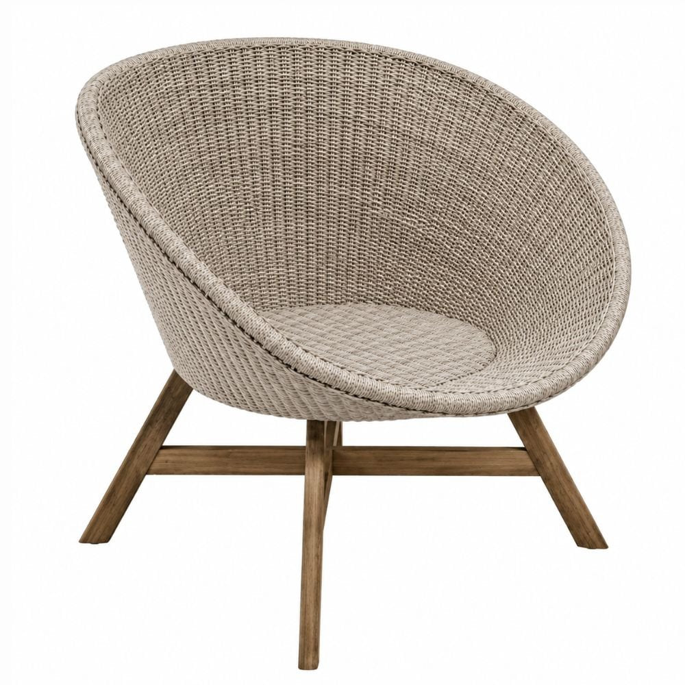 Sillón de Terraza para Hotel - NOGAL BEAT CLAM - Banana - Teca Aluminio y Polyrattan - SILLÓN CLAM Banana - CAMCO - NOGAL BEAT - Sofá de Terraza