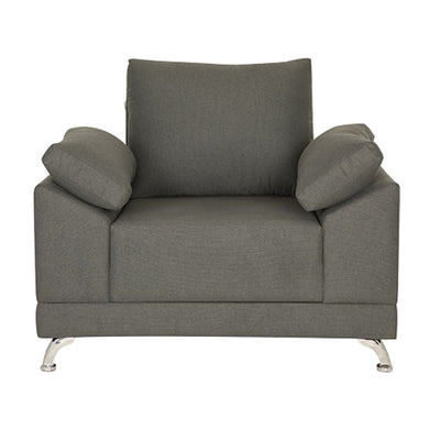 SILLÓN NOGAL BEAT ANKARA 1P | Sillón para Sala de Estar Recepción | Estructura en Madera Patas Cromadas | Tapiz Hule Espuma | Interior - ANKARA 1P - ALBAR - NOGAL BEAT - Sillon