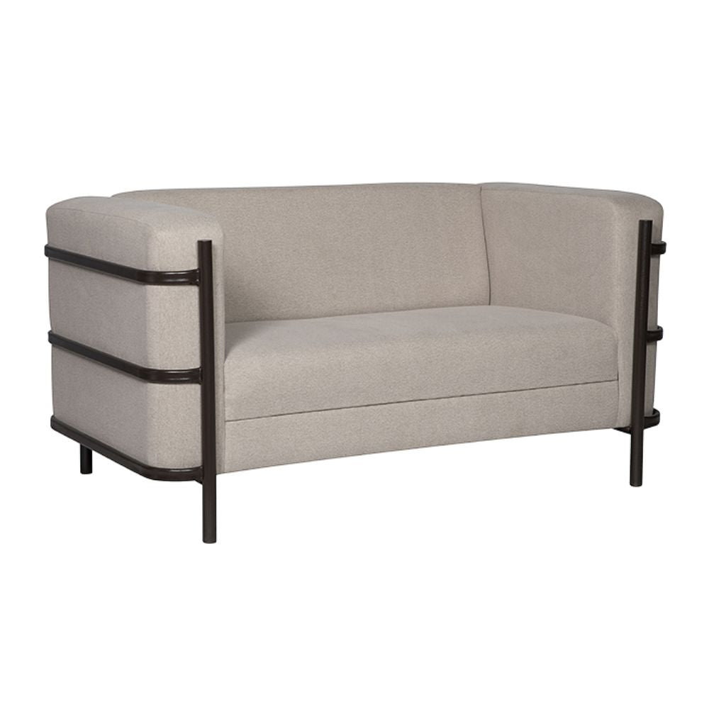 SILLÓN NOGAL BEAT AREZZO 2P P | Sillón para Sala de Estar Recepción | Pata Tubular Pintada | Tapiz Hule Espuma | Interior - AREZZO 2P P - ALBAR - NOGAL BEAT - Sillon