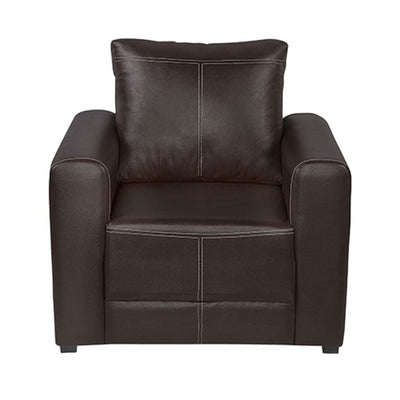 SILLÓN NOGAL BEAT PARMA 1P | Sillón para Sala de Estar Recepción | Estructura en Madera de Pino | Tapiz Hule Espuma Costura Decorativa | Interior - PARMA 1P - ALBAR - NOGAL BEAT - Sillon