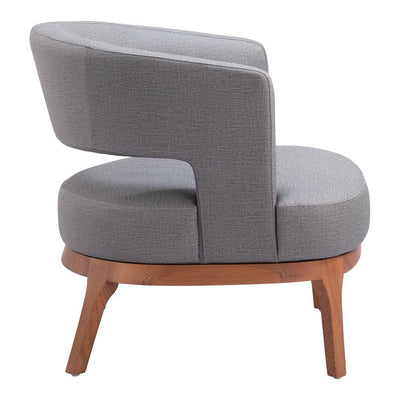 Sillón Ocasional para Coworking - ZUO PENRYN - Gris Pizarra - Asiento y Respaldo Tapizados en Lino Sintético - 110112 - Zuo - NOGAL BEAT - Sillón Ocasional