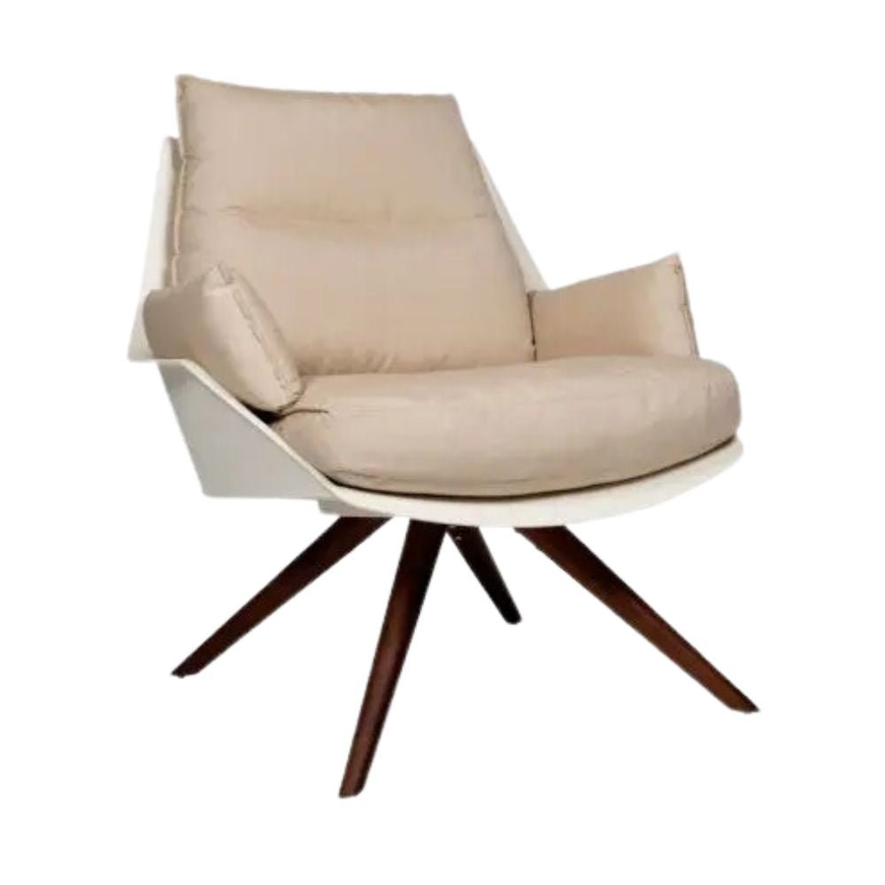 SILLÓN RESOL ANOU WOOD | Sillón Ocasional para Sala de Estar | Inyectada Polipropileno Fibra Vidrio | Estructura Hierro Patas Madera | Interior + Exterior - 70137 - Resol - NOGAL BEAT - Sillon