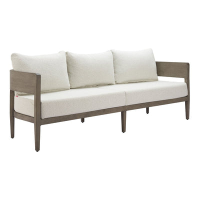 Sofá de Terraza para Club de Playa 3 Plazas - ZUO FORET - Beige - Asiento y Respaldo Tapizados con Tela para Exterior - 704109 - Zuo - NOGAL BEAT - Sofá de Terraza