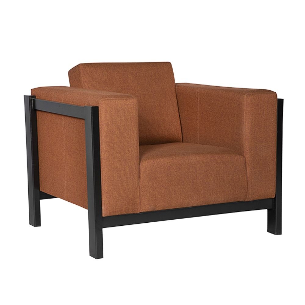 SOFÁ NOGAL BEAT COPENHAGÜEN 1P P | Sofá para Sala de Estar | Base Metálica Rectangular Pintada | Tapiz Hule Espuma | Interior - COPENHAGÜEN 1P P - ALBAR - NOGAL BEAT - Sillon