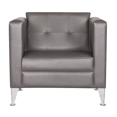 SOFÁ NOGAL BEAT ROMA 1P | Sofá para Sala de Estar | Patas Metálicas Cromo | Tapiz Hule Espuma | Interior - ROMA 1P - ALBAR - NOGAL BEAT - Sillon