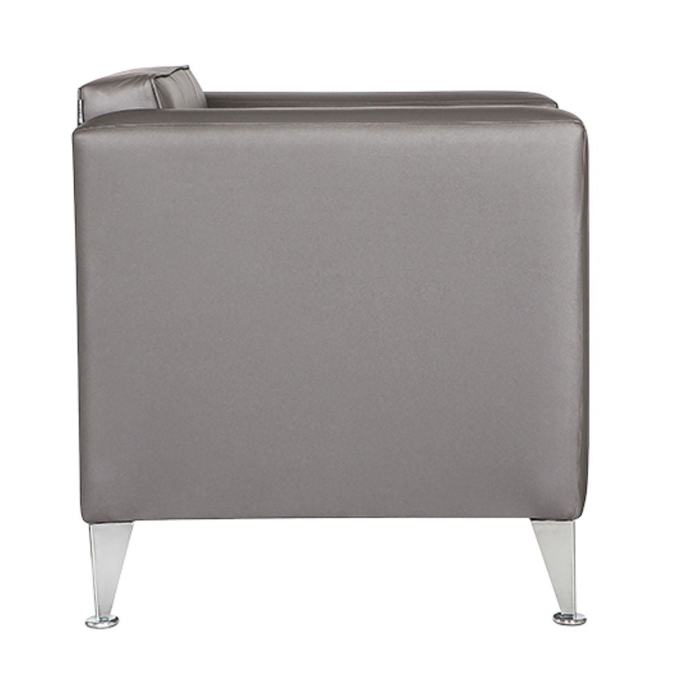 SOFÁ NOGAL BEAT ROMA 1P | Sofá para Sala de Estar | Patas Metálicas Cromo | Tapiz Hule Espuma | Interior - ROMA 1P - ALBAR - NOGAL BEAT - Sillon